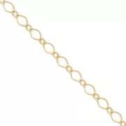 Catena maglia rombo alternata 2mm - gold filled x50cm -