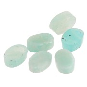 Cabochon ovale piatto -disco - 6x4 mm pietra semi preziosa- Amazzonite x1