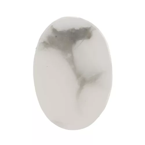 Cabochon ovale piatto -disco- 6x4 mm pietra semi preziosa - Howlite x1