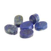 Cabochon ovale piatto -disco- 6x4 mm pietra semi preziosa - Lapis lazzuli x1