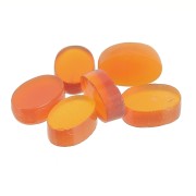 Cabochon ovale piatto-disco 6x4 mm pietra semi preziosa tinta - Corniola x1