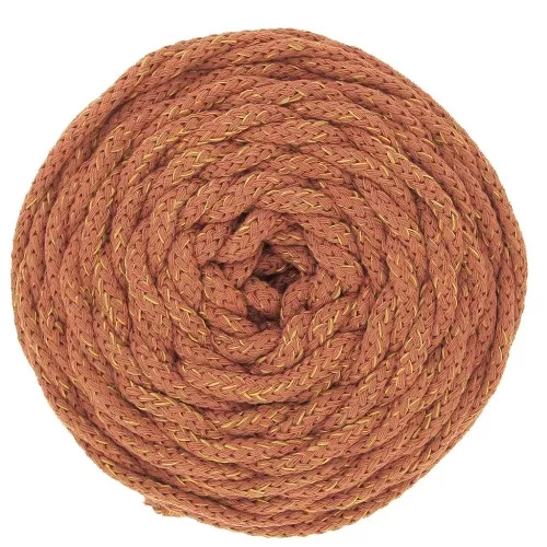 Cordone di cotone per macramé Air Mix 5 mm - Cannella- Gold x50m