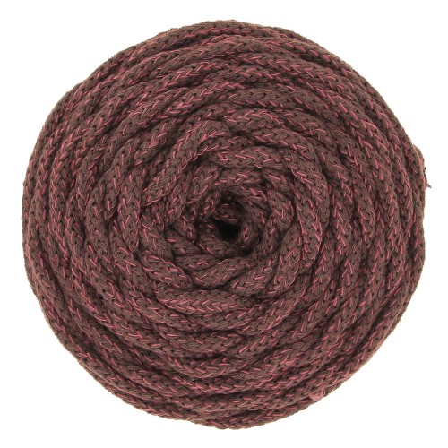 Cordone di cotone per macramé Air Mix - Chocolate - rosa dorato x50m