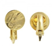 Ganci a clip con disco sgualcito mm. 10  Dorato con oro fino x2