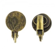 Orecchini a disco stropicciato da 10 mm - Bronzo x2