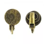 Orecchini a disco stropicciato da 10 mm - Bronzo x2