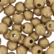 Tonde in legno mm. 6 dorato x25