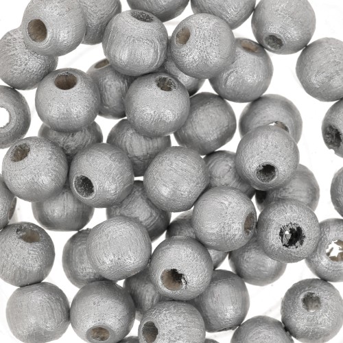 Tonde in legno mm. 6 argtentato x25