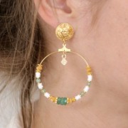 Perle Heishi sfaccettate - pietra semipreziosa 6x2 mm - avventurina x20