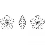 Cabochon PureCrystal 4744 Fiore mm. 10 Light Rose x1