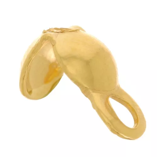 Copri nodi 4 mm con anello chiuso - Argento 925 dorato con oro fino x4