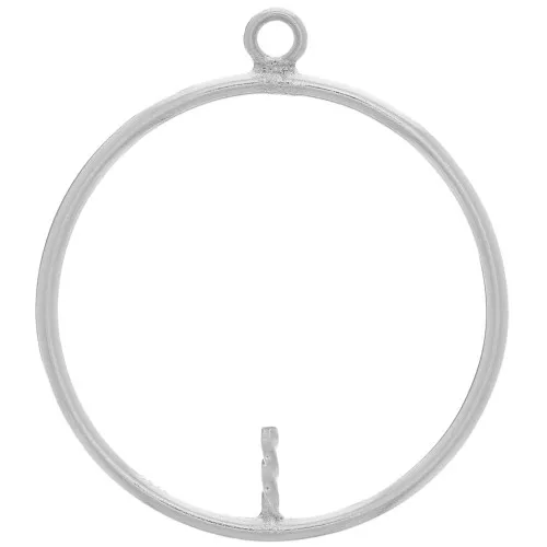 Pendente rotondo 20 mm per perla tonda semi-forata - Argento 925 x1