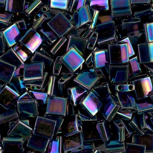 Perline Miyuki Tila 5x5x1,9 mm TL-0455 - Blu iris variegato metallizzato x10 g