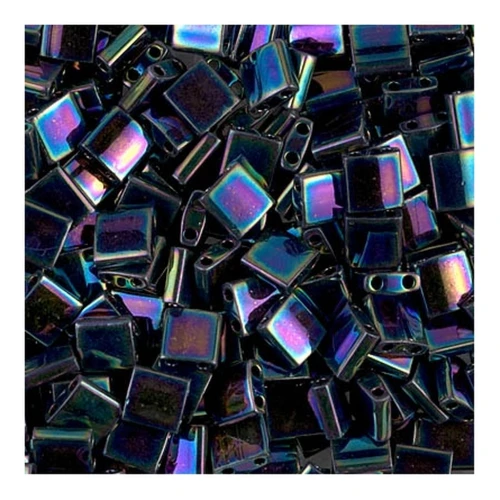Perline Miyuki Tila 5x5x1,9 mm TL-0455 - Blu iris variegato metallizzato x10 g