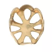 Castone ovale per cabochon fondo piatto 6x4 mm -Gold filled x1