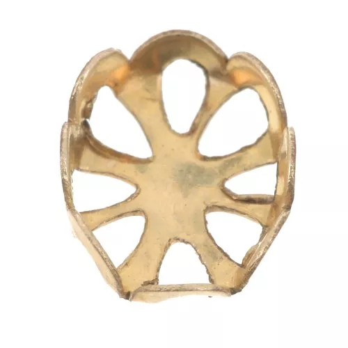 Castone ovale per cabochon fondo piatto 6x4 mm -Gold filled x1