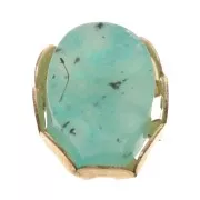 Castone ovale per cabochon fondo piatto 6x4 mm -Gold filled x1