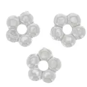 Perle rondelle a forma di fiore 4,5 mm - Argento 925 x4