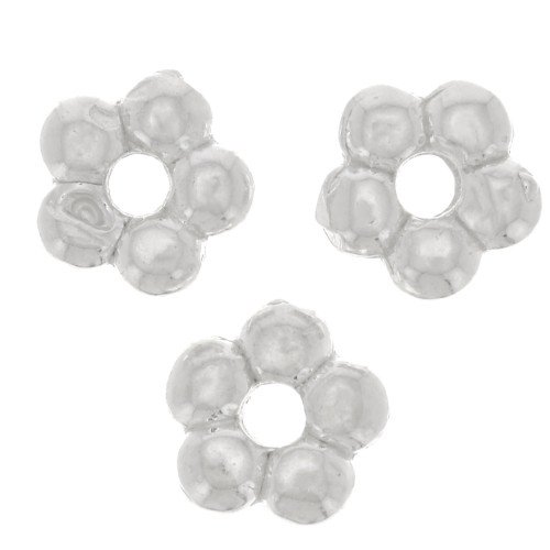 Perle rondelle a forma di fiore 4,5 mm - Argento 925 x4