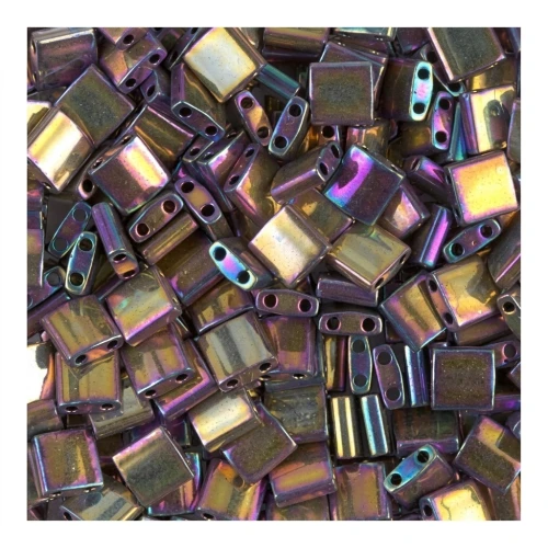Miyuki Tila Beads 5x5x1.9 mm TL-0188 - Met Purple Gold Iris x10g