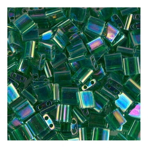 Miyuki Tila Beads 5x5x1.9 mm TL-0179 - Tr Green AB x10g