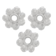 Perla rondella a forma di fiore 7 mm - Argento 925 x1