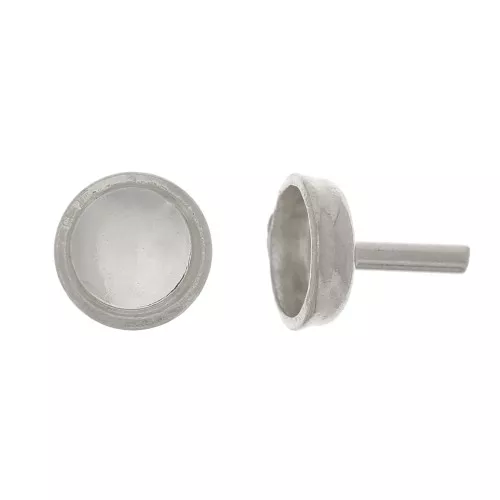 Perno portacabochon 4 mm - Argentato x1