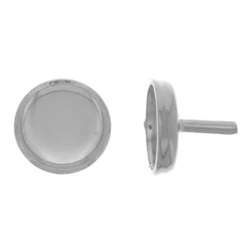 Perno portacabochon 6 mm - Argentato x1