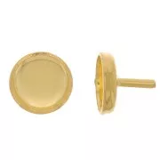 Perno portacabochon 6 mm - Dorato con oro fino x1