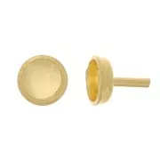 Perno portacabochon 4 mm - Doato con oro fino x1