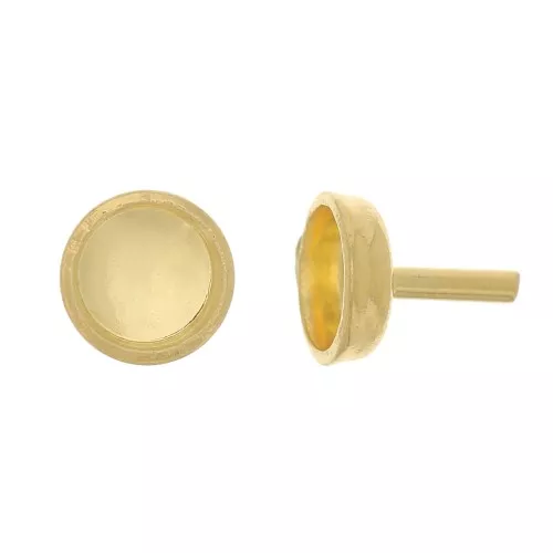 Perno portacabochon 4 mm - Doato con oro fino x1