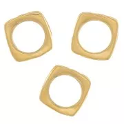 Perlina tonda quadrata di 7 mm - foro grande - Placcato oro 3 micron x1