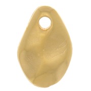 Ciondolo goccia irregolore ondulato10x6 mm - placcato oro 3 micron x1