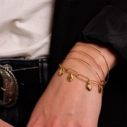 Ciondolo goccia irregolore ondulato10x6 mm - placcato oro 3 micron x1