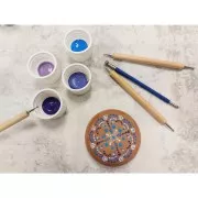 Set di 4 strumenti di goffratura - doppie punte - Naturale