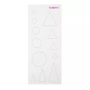 Set di modelli flessibili per pasta polimerica 165x70 mm - forme geometriche x6