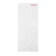 Set di modelli flessibili per pasta polimerica 165x70 mm - forme geometriche x6