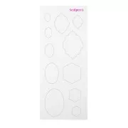 Set di modelli flessibili per pasta polimerica 165x70 mm - forme geometriche x6