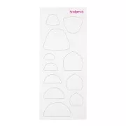 Set di modelli flessibili per pasta polimerica 165x70 mm - forme geometriche x6