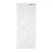 Set di modelli flessibili per pasta polimerica 165x70 mm - forme geometriche x6