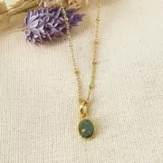 Pendente ovale sfaccettato 12x7 mm - Argento 925 - Ametista x1