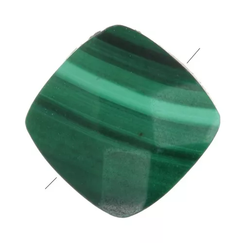 Perla quadrata pietra semipreziosa sfaccettata 6 mm - Malachite x1