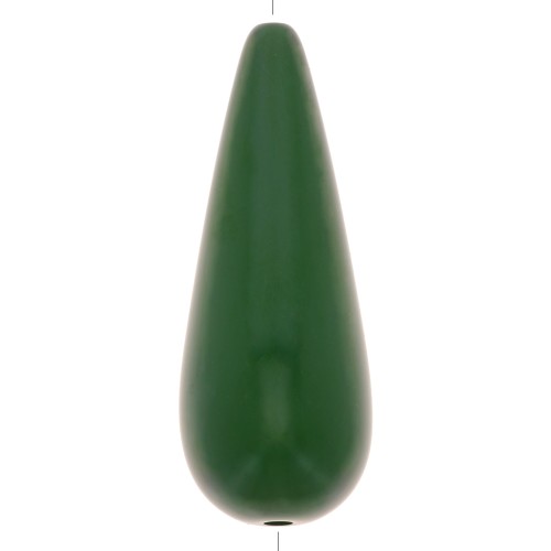 Perlina di resina pera 40x16 mm - Verde scuro x1