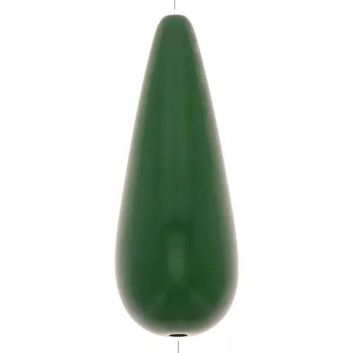Perlina di resina pera 40x16 mm - Verde scuro x1