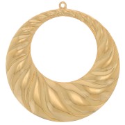Pendente cerchio scavato 45 mm effetto intrecciato - Dorato con oro fino x1