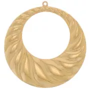 Pendente cerchio scavato 45 mm effetto intrecciato - Dorato con oro fino x1