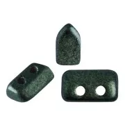 Perle in vetro Piros® di Puca® 2x5 mm Green Turquoise Metallic Mat x10g