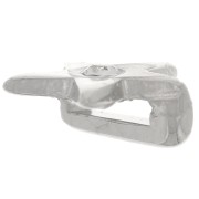 Passante stella 12x13 mm con strass per lacci 8 mm - Rodio - Cristallo x1