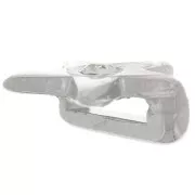 Passante stella 12x13 mm con strass per lacci 8 mm - Rodio - Cristallo x1