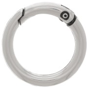 Chiusura a moschettone rotonda da 27 mm - placcatura argento antico x1